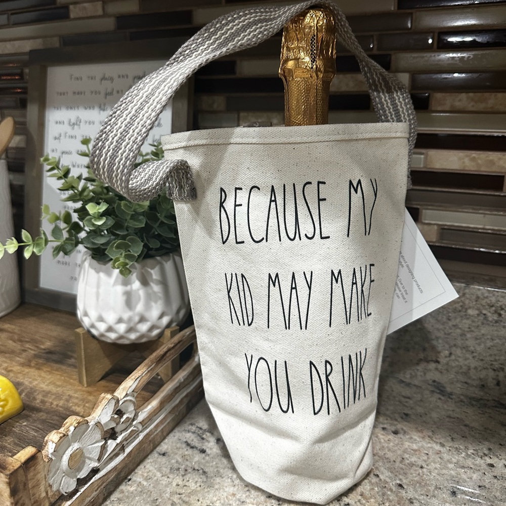 Thirty-One statement canvas gift bag wine because my kid may make you drink